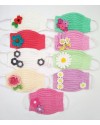 Happy Threads Handmade Crochet Cotton Masks with Floral Motifs- Green & White